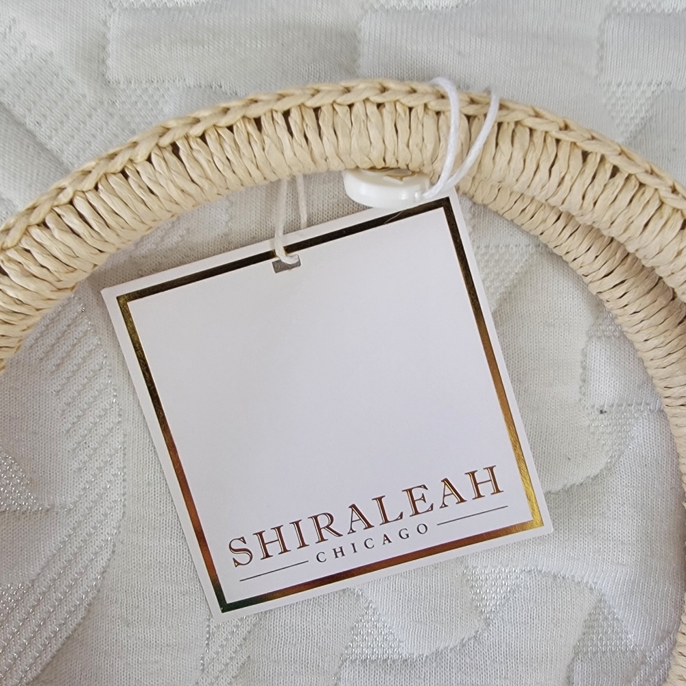 NWT Shiraleah Chicago Gold White Striped Handled Lightweight Marta Tote - Picture 4 of 8